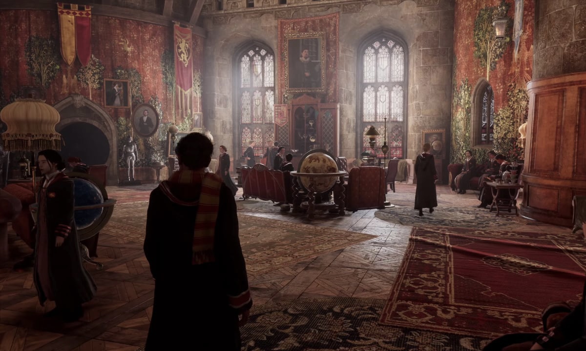 Salão Comunal da Grifinória em Hogwarts Legacy.