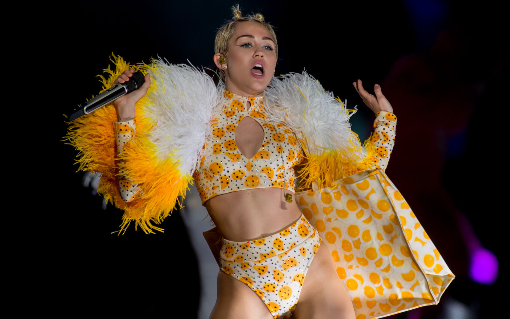 Miley em show no Brasil em 2014