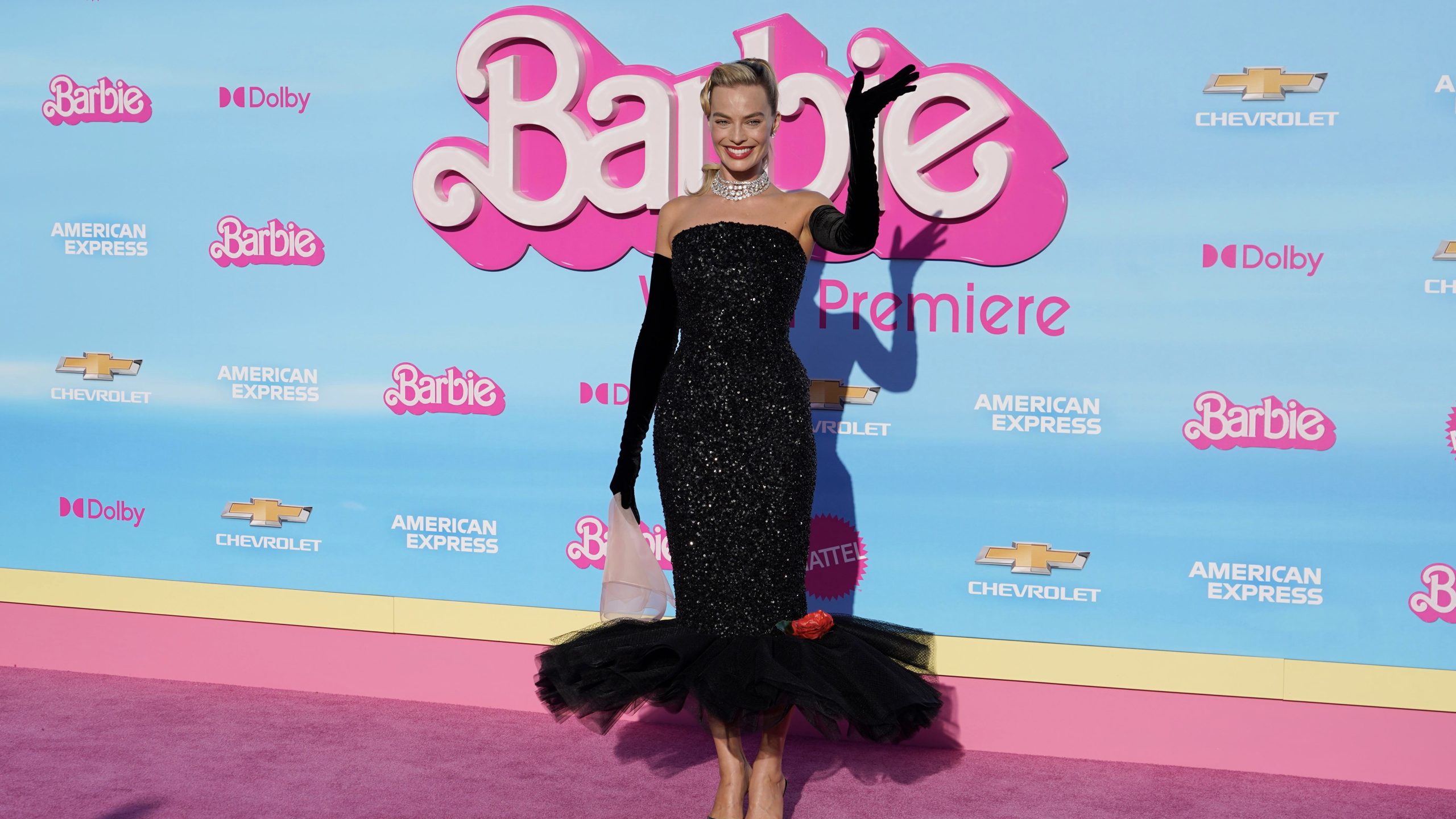 Margot Robbie na premiere de Barbie em Los Angeles