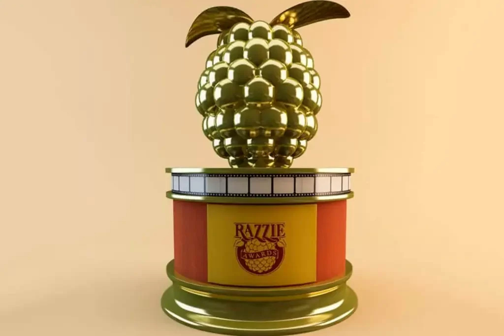 Troféu da premiação Framboesa de Ouro 2024.
