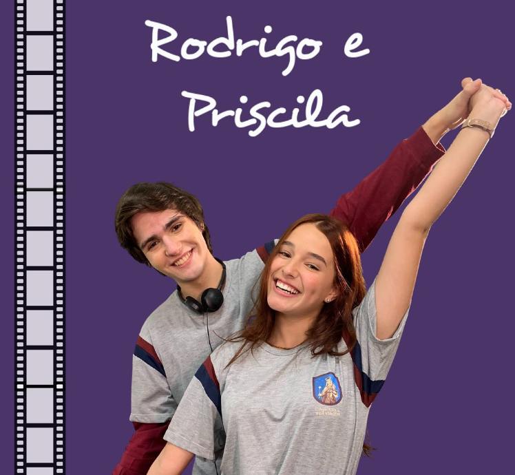 Pedro David e Kíria Malheiros, intérpretes de Rodrigo e Priscila em Fazendo meu filme.