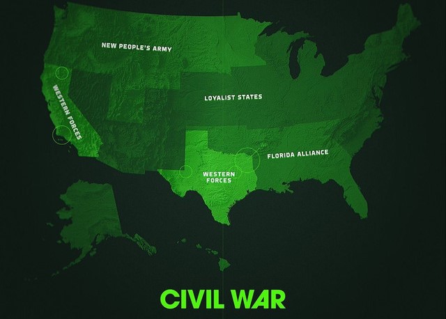 Mapa do filme Guerra Civil disponibilizado pela A24