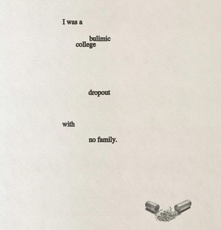 A imagem mostra um dos poemas do livro escrito por Marina.