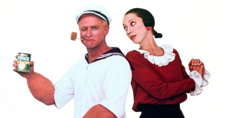 Atriz Shelley Duvall em poster do filme Popeye, vestida de Olivia Palito