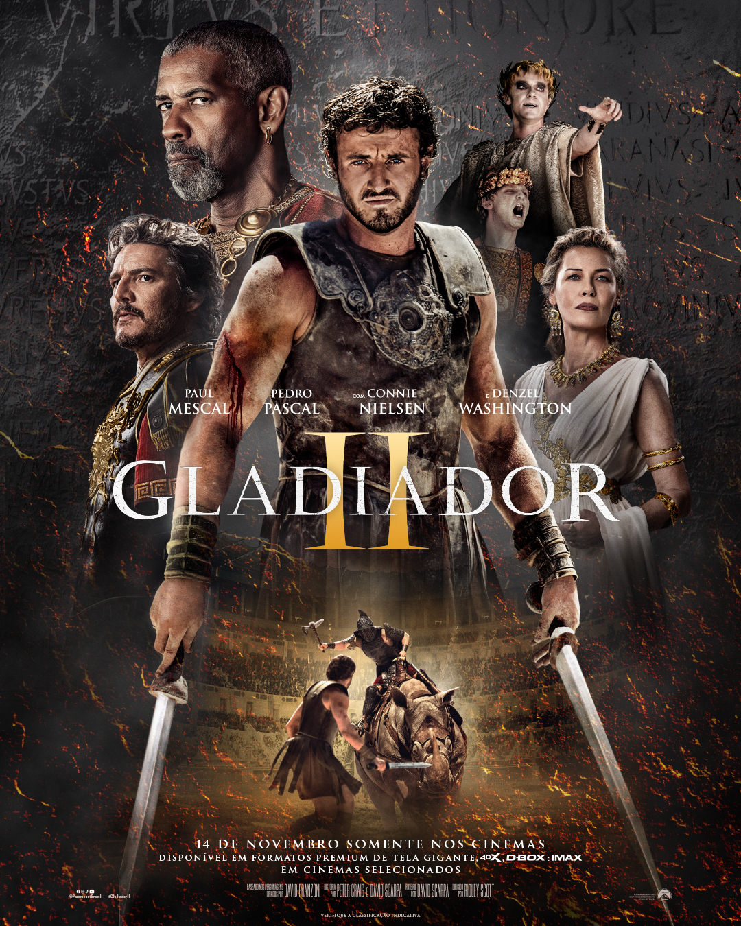 Pôster oficial de Gladiador II.