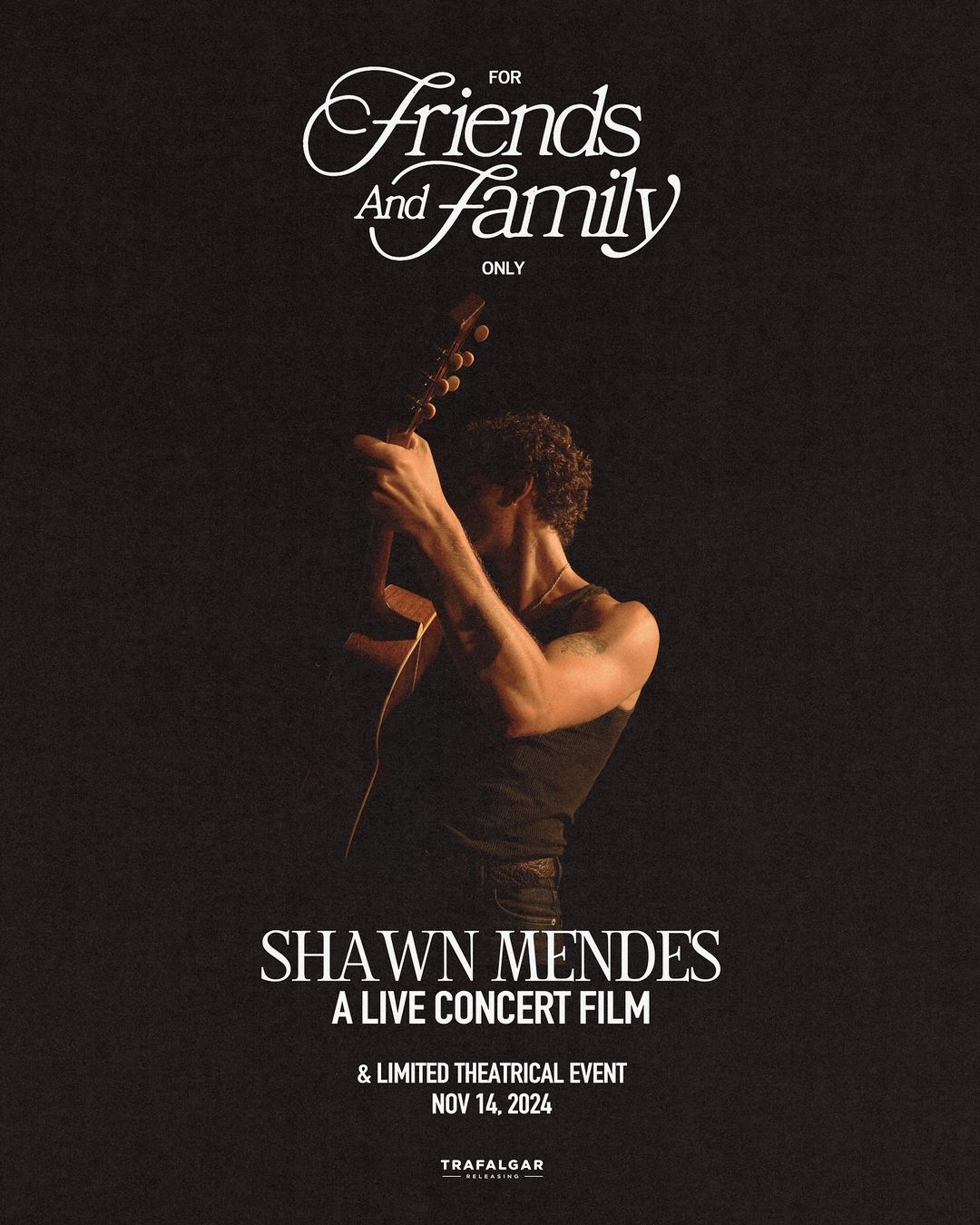 Capa do filme-concerto For Friends and Family Only, de Shawn Mendes.