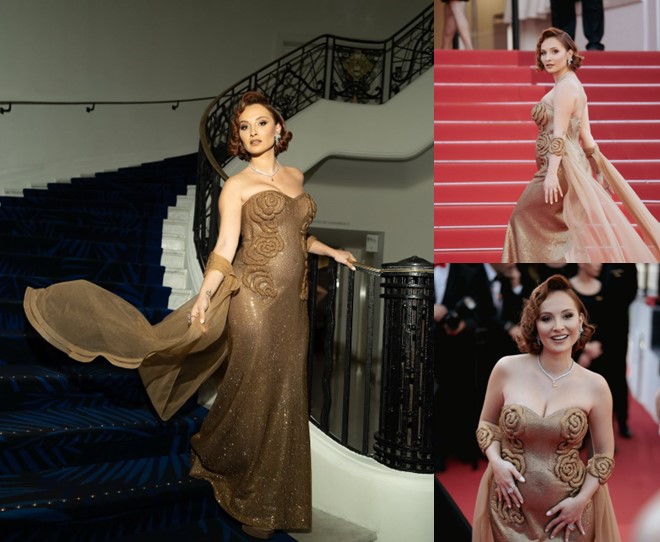 Foto de Başak Gümülcinelioğlu em Cannes.