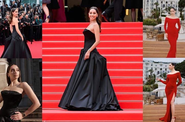 Foto de Özge Özacar em festival de cinema.