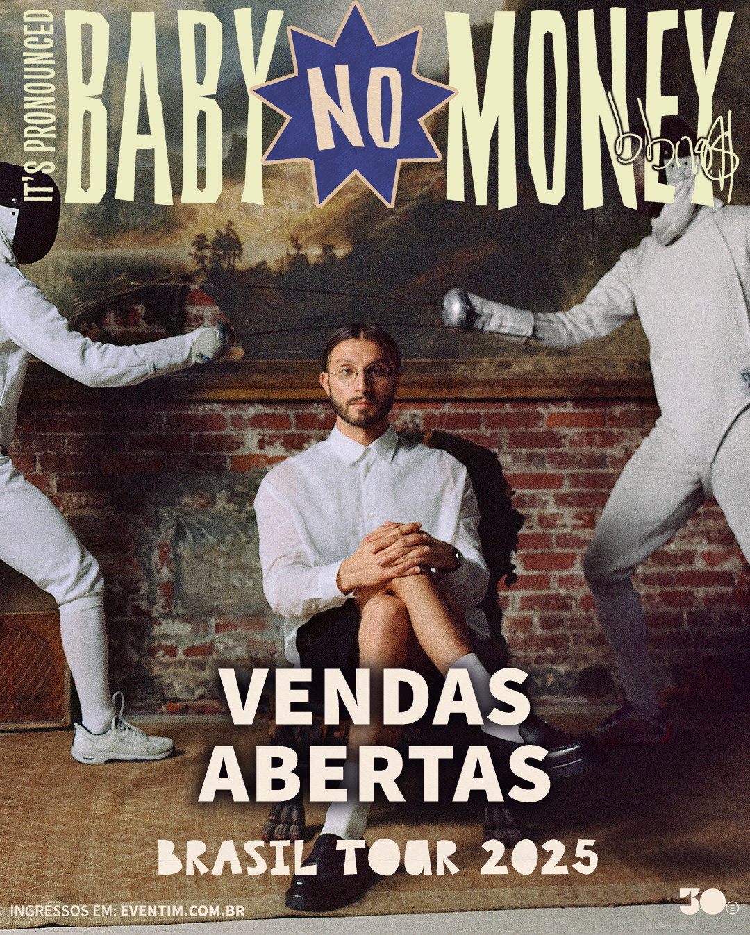 Anúncio de vendas da tourne de bbno$ no Brasil