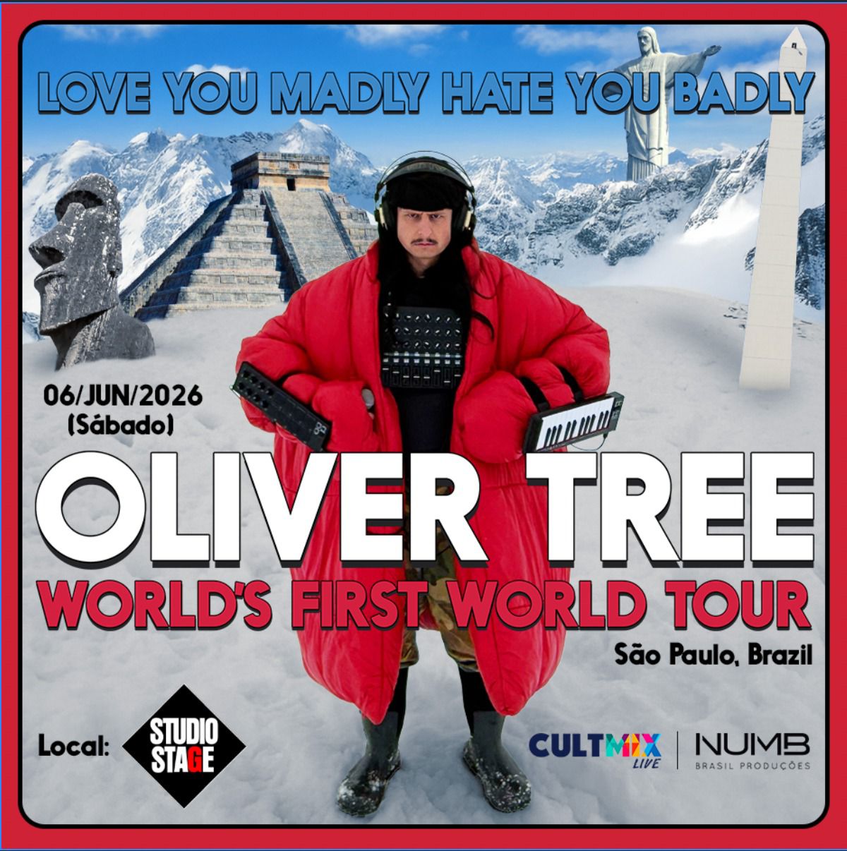 Divulgação da turne World’s First World Tour de oliver Tree