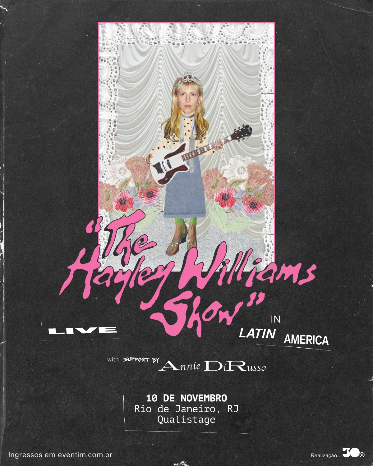Pôster de divulgação para o The Hayley Williams Show no Rio de Janeiro