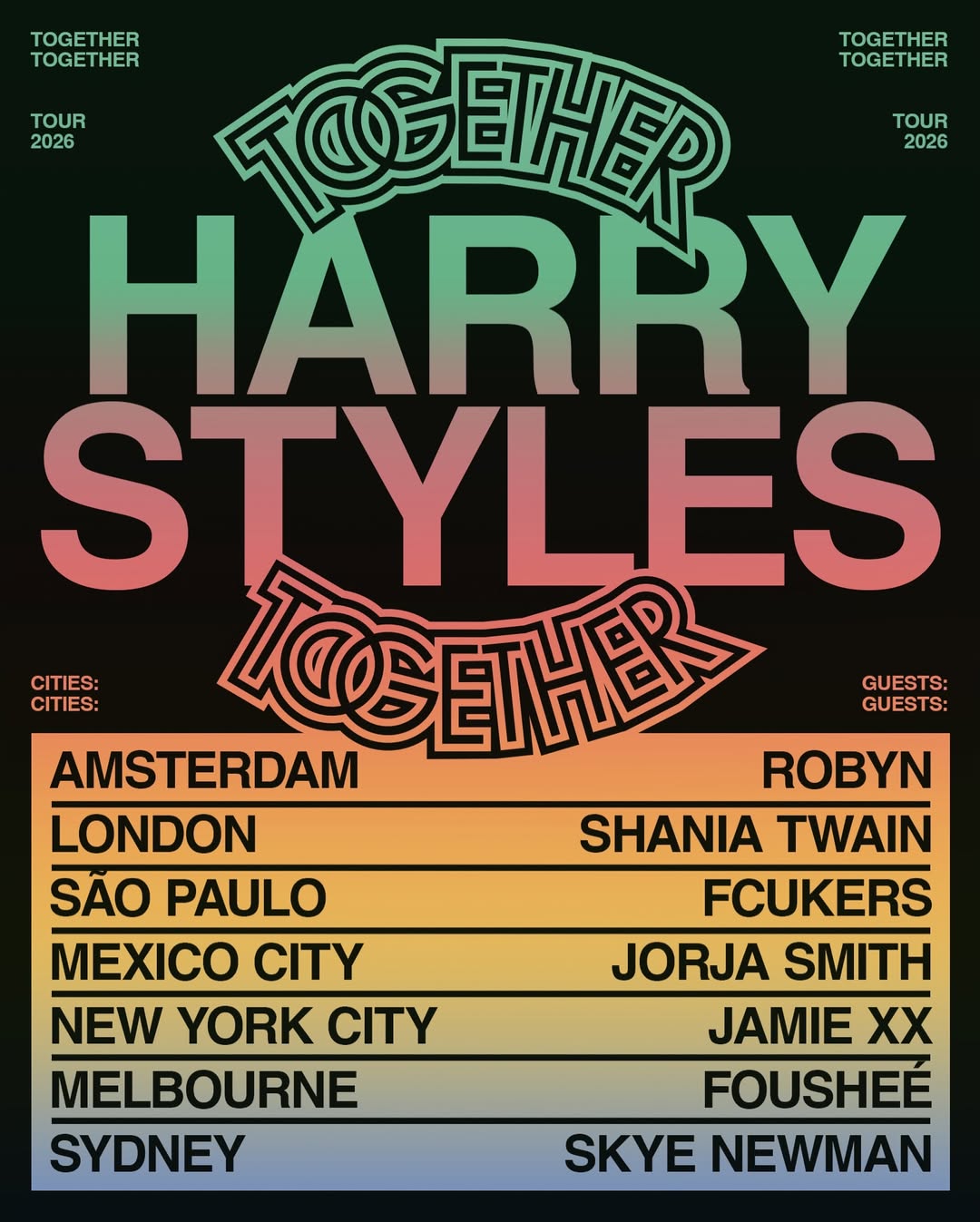 Divulgação da Together, Together Tour