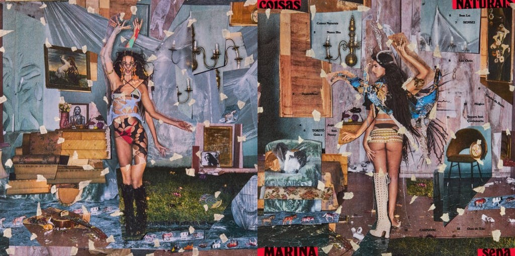 Frente e verso da capa do album "Coisas Naturais" da Marina Sena.