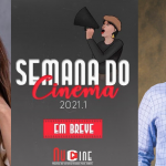 Dira Paes e Paulo Betti, ao meio o anúncio do evento