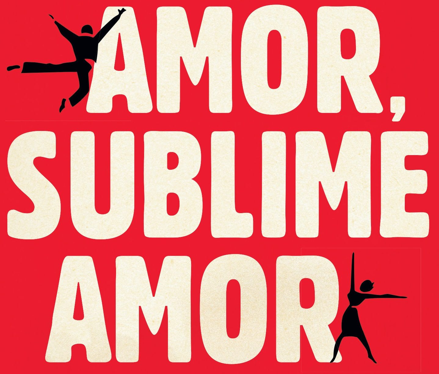 Recorte da capa do livro Amor, Sublime Amor. Vermelha com letras garrafais em bege, e a silhueta preta de duas pessoas dançando