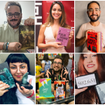 Os 10 jovens escritores nacionais citados na matéria. Na montagem, existem duas colunas na horizontal. Na primeira coluna, da esquerda para a direita, estão Clara Alves, Ian Fraser, Aline Bei, Raphael Montes e Olívia Pilar. Na segunda coluna, também da esquerda para a direita, Felipe Castilho, Monique Malcher, Vitor Martins, Victoria Moon e Pedro Rhuas.