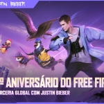 Free Fire celebra seus cinco anos em parceria com Justin Bieber