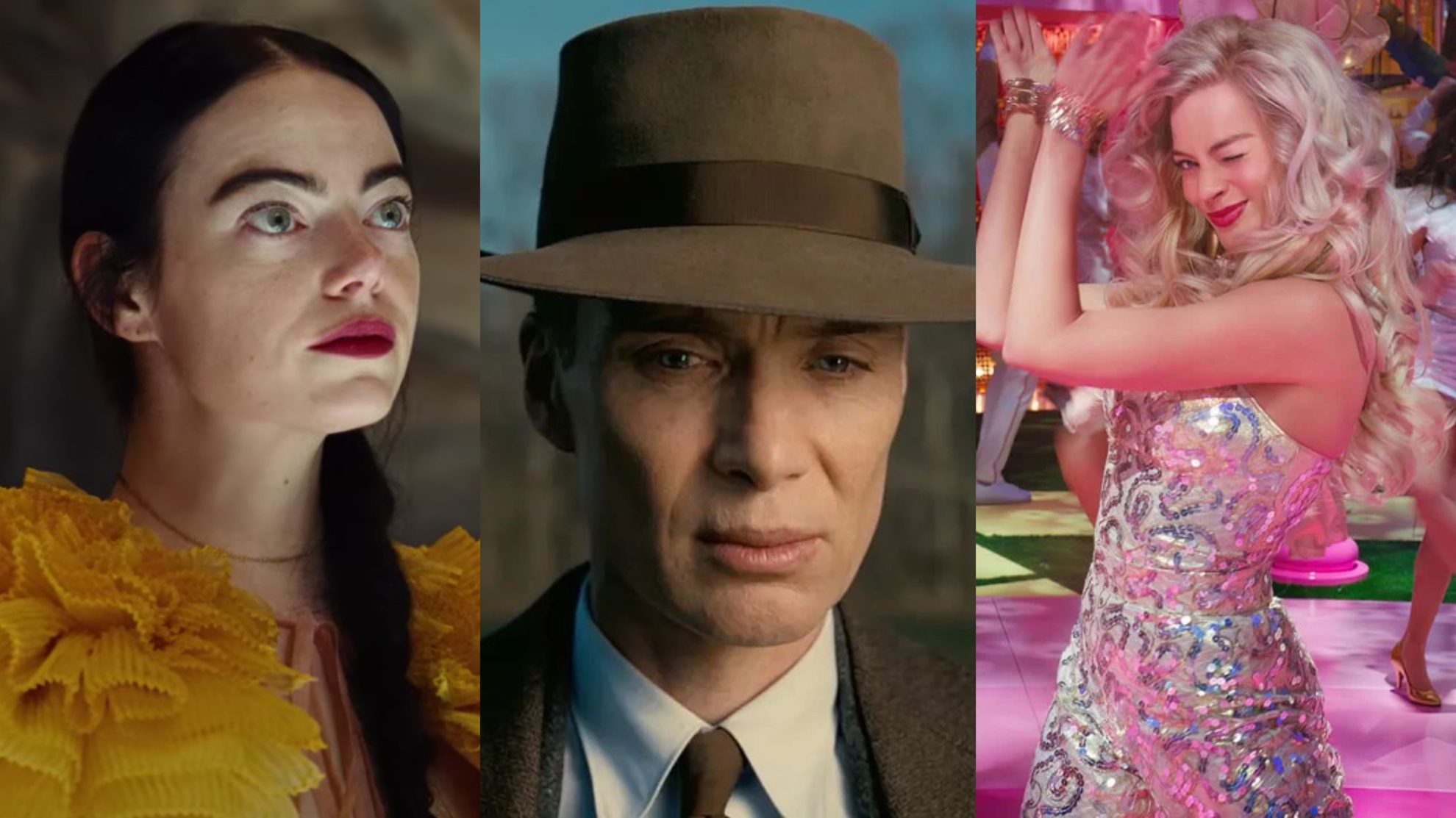 A imagem mostra cenas de filmes indicados ao Oscar 2024.