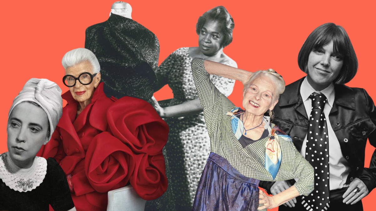 Elsa Schiaparelli, Iris Apfel, Zelda Wynn Valdes, Vivienne Westwood e Mary Quant