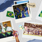 Colagem com os uniformes icônicos do Brasil ao longo das Olimpíadas.