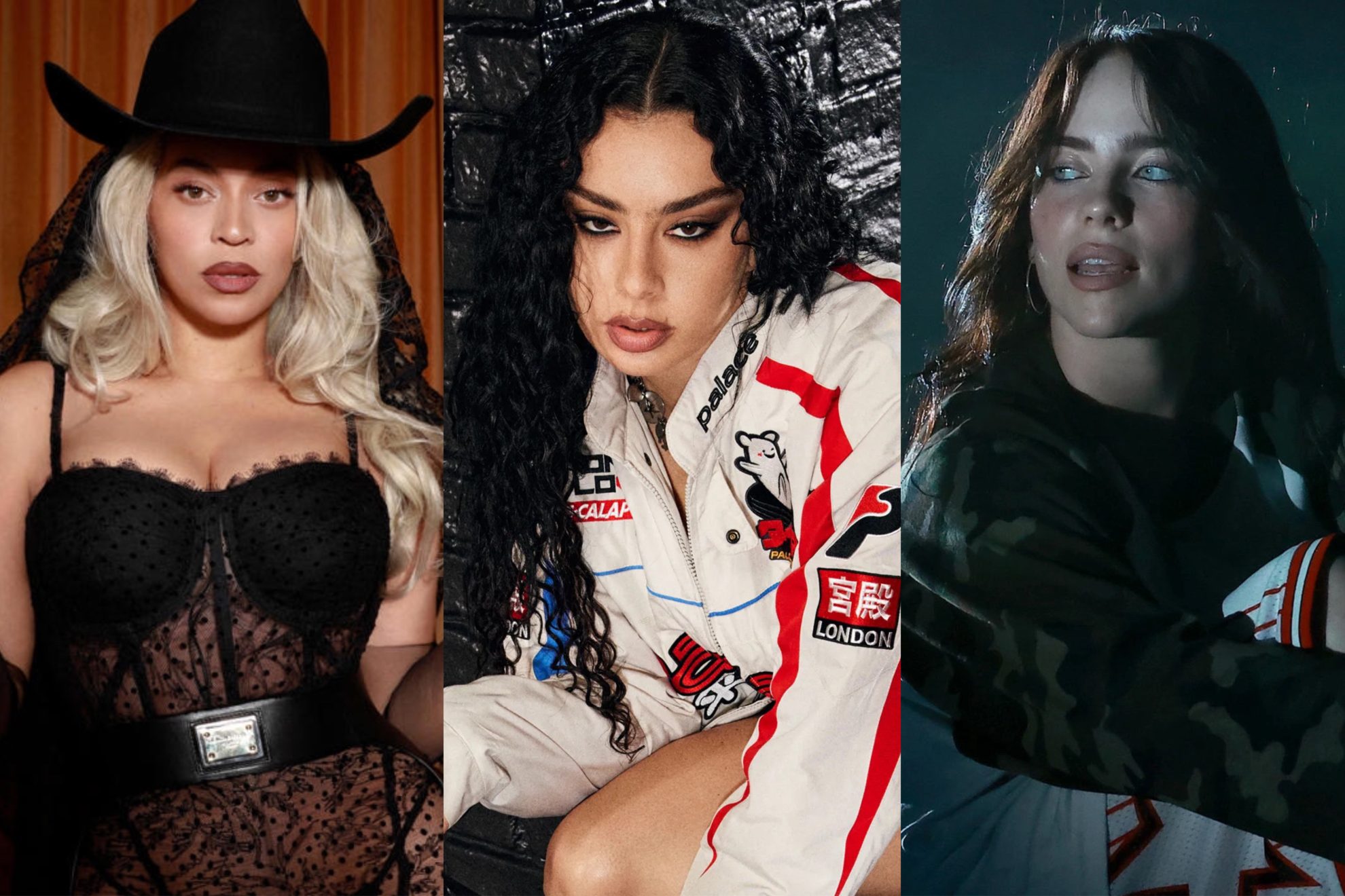 Beyoncé, Charli XCX e Billie Eilish, indicadas ao Grammy 2025.