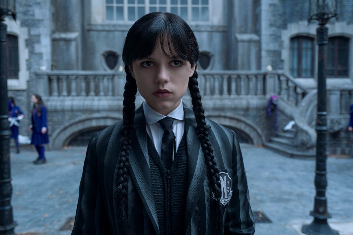 Jenna Ortega como Wandinha na segunda temporada da série.