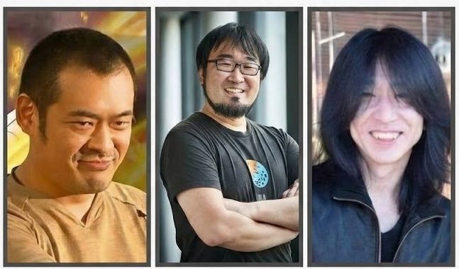 Diretor Shinji Ishihira, coordenador Takahiro Nagano e compositor Yasuharu Takanashi