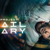 Ryan Gosling flutuando em nave. Filme Project Hail Mary